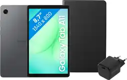 Coolblue Samsung Galaxy Tab A11 8,7 inch 64GB Wifi + 4G Grijs + Basis Accessoirepakket aanbieding