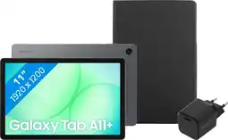 Coolblue Samsung Galaxy Tab A11 Plus 11 inch 256GB Wifi + 5G Grijs + Basis accessoirepakket aanbieding