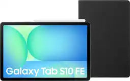 Coolblue Samsung Galaxy Tab S10 FE 10,9 Pouces 128 Go Wifi et 5G Gris + BlueBuilt Book Case Noir aanbieding
