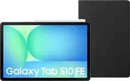 Coolblue Samsung Galaxy Tab S10 FE 10,9 Pouces 256 Go Wifi Gris + BlueBuilt Book Case Noir aanbieding