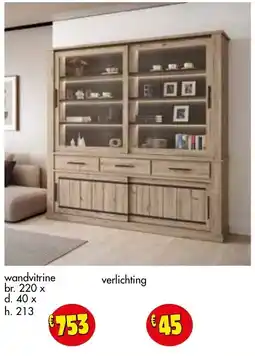 Budget Meubelen wandvitrine aanbieding