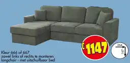 Budget Meubelen longchair - met uitschuifbaar bed aanbieding