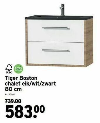 GAMMA Tiger boston chalet eik-wit-zwart aanbieding