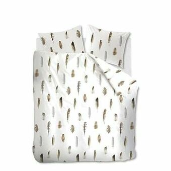 Leen Bakker Ambiante dekbedovertrek Down Feather - naturelkleur - 200x200/220 cm - Leen Bakker aanbieding