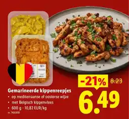 Lidl Gemarineerde kippenreepjjes aanbieding