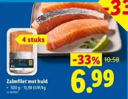 Lidl Zalmfilet met huid aanbieding