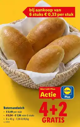 Lidl Botersandwich aanbieding