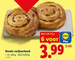 Lidl Ronde rozijnenkoek aanbieding