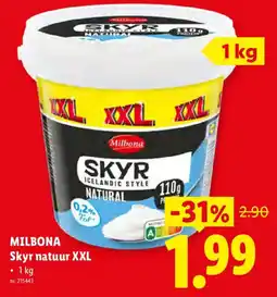 Lidl Milbona skyr natuur xxl aanbieding