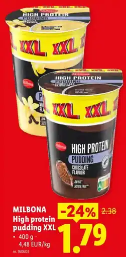 Lidl Milbona high protein pudding xxl aanbieding