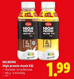Lidl Milbona high protein drank xxl aanbieding