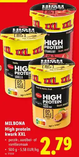 Lidl Milbona high protein kwark xxl aanbieding