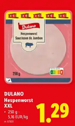 Lidl Dulano Hespenworst XXL aanbieding