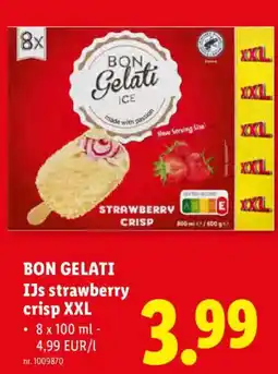 Lidl Bon gelati ijs strawberry crisp xxl aanbieding