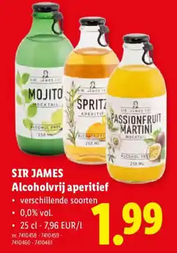 Lidl Sir james alcoholvrij aperitief aanbieding
