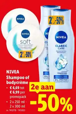 Lidl Nivea shampoo of bodycrème aanbieding