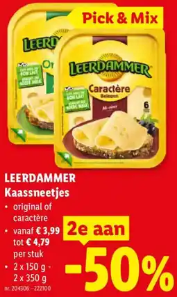Lidl Leerdammer kaassneetjes aanbieding