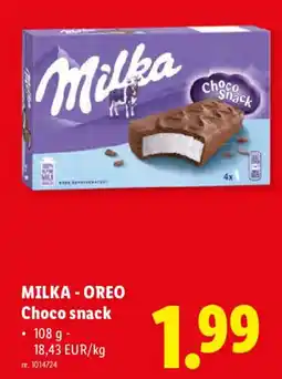 Lidl milka - oreo choco snack aanbieding