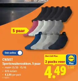 Lidl Crivit sportsneakersokken aanbieding