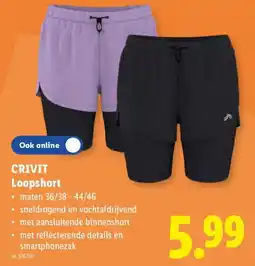 Lidl Crivit loopshort aanbieding