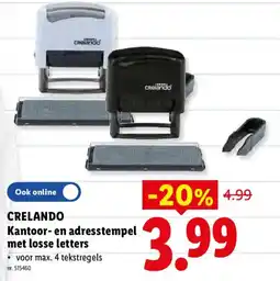 Lidl Crelando kantoor- en adresstempel met losse letters aanbieding