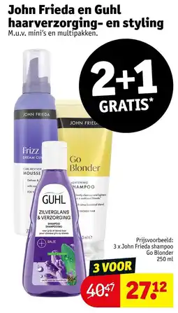 Kruidvat John Frieda en Guhl haarverzorging- en styling aanbieding