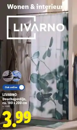 Lidl Livarno douchegordijn aanbieding