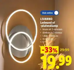 Lidl Livarno ledwand of -plafondlamp aanbieding