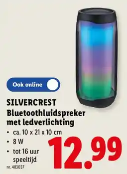 Lidl Silvercrest bluetoothluidspreker met ledverlichting aanbieding