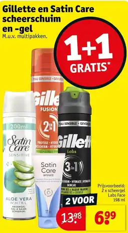 Kruidvat Gillette en Satin Care scheerschuim en -gel aanbieding