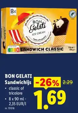 Lidl Bon gelati sandwichijjs aanbieding