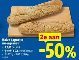 Lidl Halve baguette meergranen aanbieding