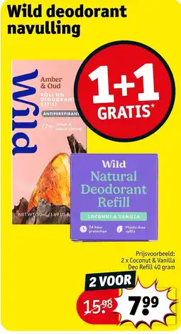 Kruidvat Wild deodorant navulling aanbieding