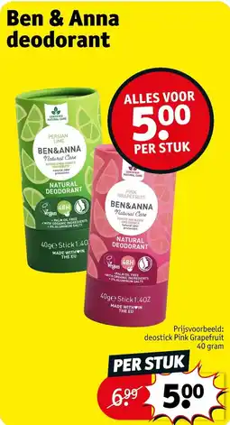 Kruidvat Ben & Anna deodorant aanbieding