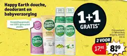 Kruidvat Happy earth douche, deodorant en babyverzorging aanbieding