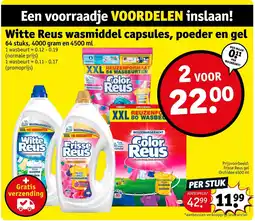 Kruidvat Witte Reus wasmiddel capsules, poeder en gel aanbieding