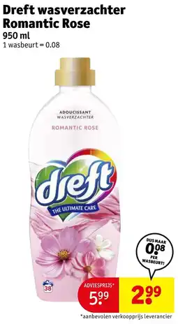 Kruidvat Dreft wasverzachter Romantic Rose aanbieding