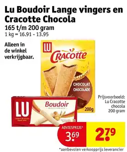 Kruidvat Lu Boudoir Lange vingers en Cracotte Chocola aanbieding