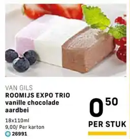 Bidfood Van gils roomijs expo trio vanille chocolade aardbei aanbieding