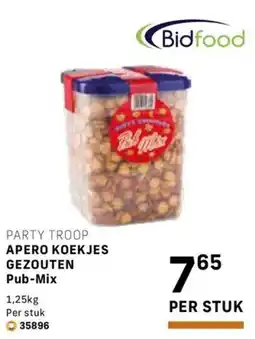 Bidfood party troop apero koekjes gezouten pub-mix aanbieding