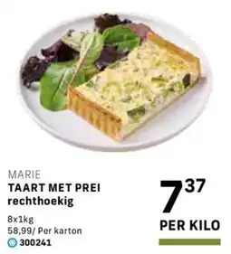 Bidfood Marie taart met prei rechthoekig aanbieding