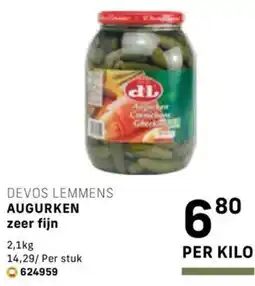 Bidfood Devos lemmens augurken zeer fijn aanbieding