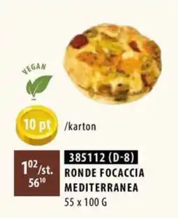 Bidfood Ronde focaccia mediterranea aanbieding