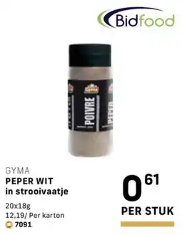 Bidfood Gyma peper wit in strooivaatje aanbieding