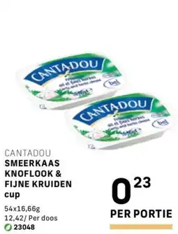 Bidfood Cantadou smeerkaas knoflook & fijne kruiden cup aanbieding