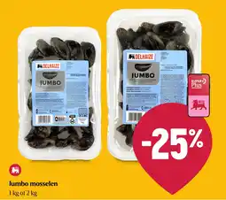 Delhaize Jumbo mosselen aanbieding