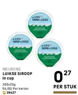Bidfood Meurens luikse siroop in cup aanbieding
