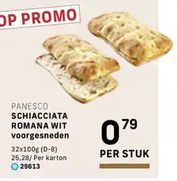 Bidfood Panesco schiacciata romana wit voorgesneden aanbieding