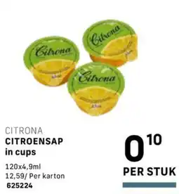 Bidfood Citrona citroensap in cups aanbieding