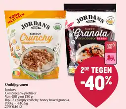 Delhaize Ontbijtgranen Jordans aanbieding